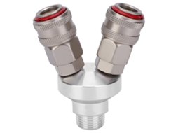 Conector De 2 Vías Acoplador Rápido De Acero Carbono Con Rosca G1/2 Galvanizado Cromo Componente Neumático