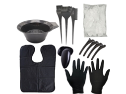 2026 kit de Tinta para Cabelo de 9 Peças: Copo, Pincel, Capas para Orelhas, Luvas e Camisa de Barbear para Salão e Uso Doméstico