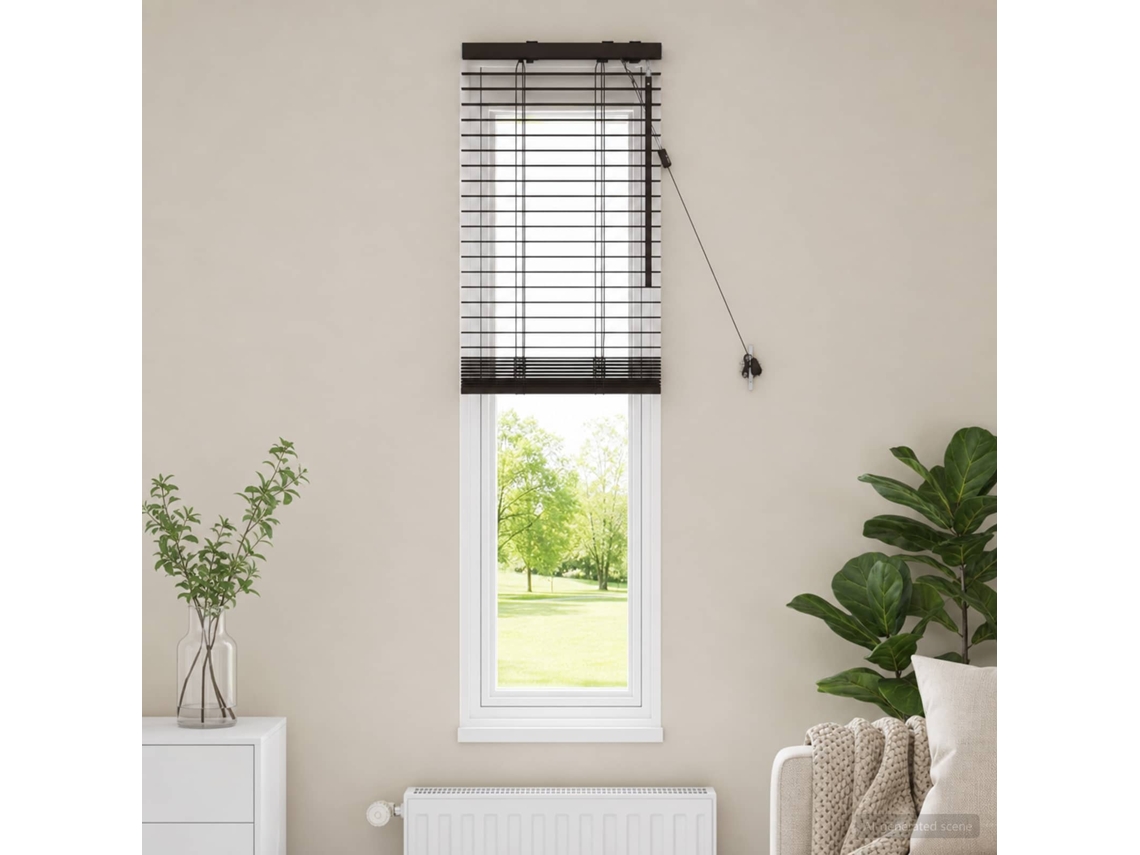 Vidaxl Cortina Veneziana Marrom Escuro 45 X 130 Cm 35 Mm