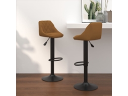 Vidaxl Bancos De Bar 2 Pcs Veludo Castanho