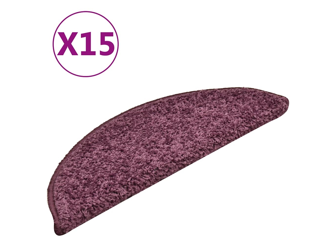 Vidaxl Tapetes De Escada 15 Peças 56x17x3 Cm Roxo Escuro Semicircular