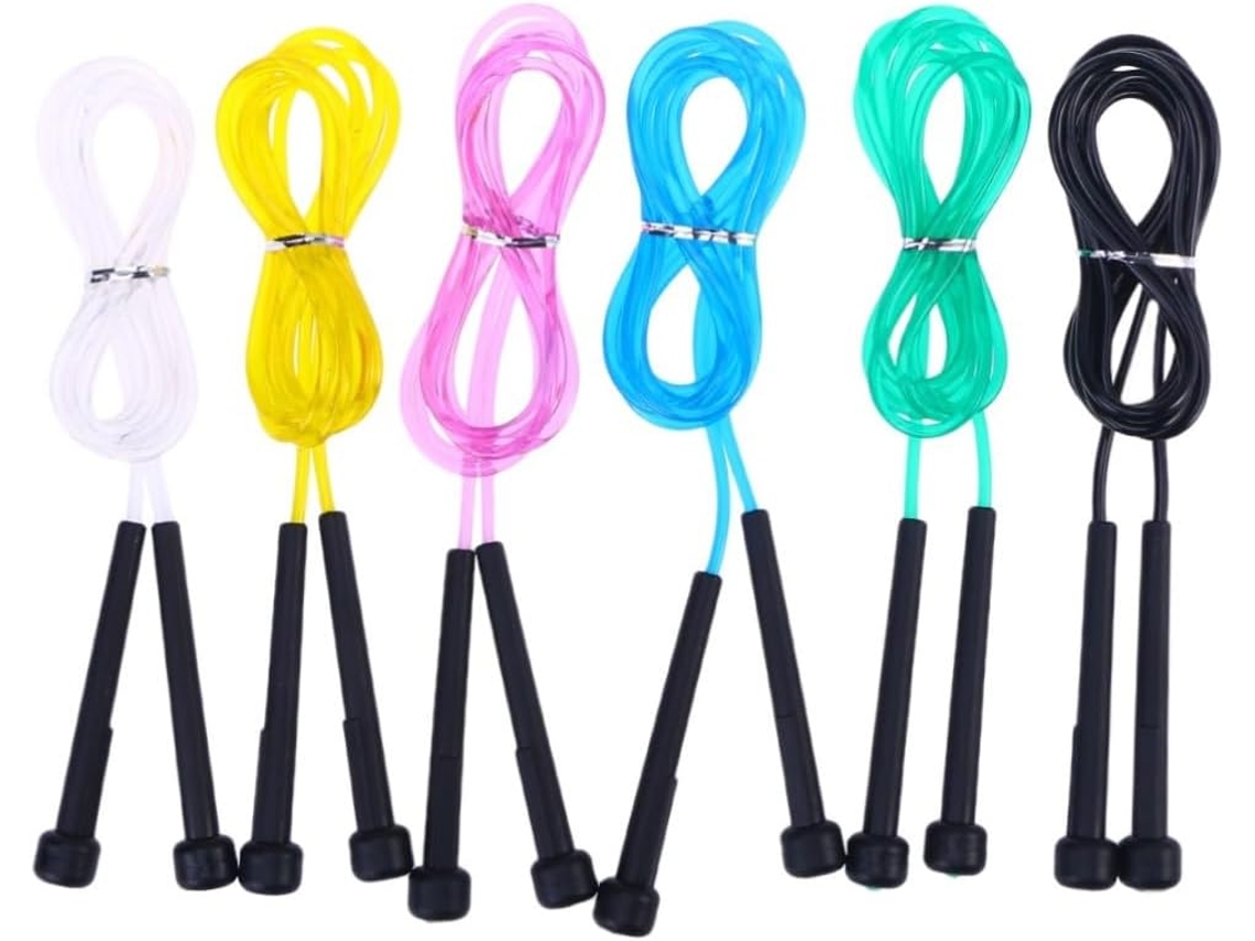 Conjunto De 6 Cordas Pular Em Pvc, Antiderrapantes, Para Adultos, Cores Sortidas, Duráveis E Confortáveis Para