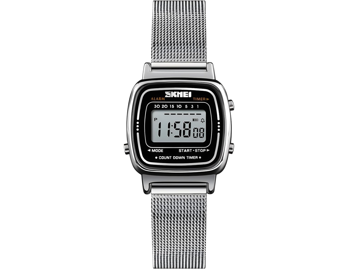 Lurelia Relógio Digital Cronómetro, Alarme, Calendário, 25×9×12×225 Mm, Aço Inox, Rosa, Impermeável