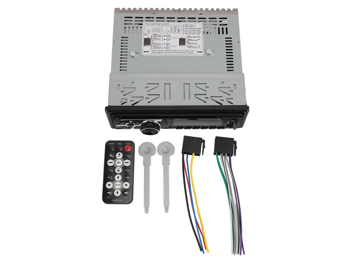 Autorradio de Un Solo Din Con Bluetooth, Usb, Cd, Dvd, Radio Fm, Llamadas Manos Libres Y Entrada Aux.