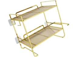 Organizador De Banheiro Compacto Com 2 Prateleiras Ferro Para Vaso Sanitário, Montado Na Parede, Ideal Para Organizar