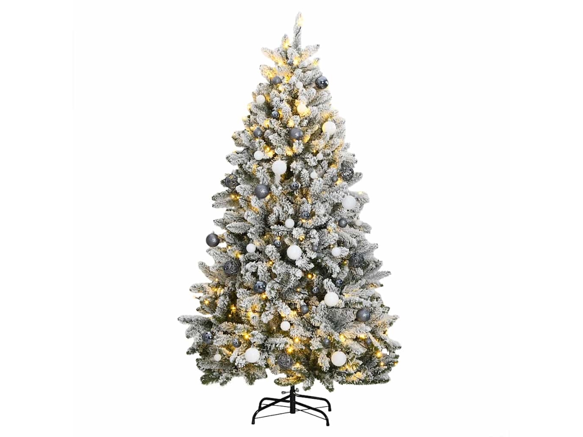 Vidaxl Árvore Natal Artificial Articulada C/ 300 Luzes Led+bolas 210cm