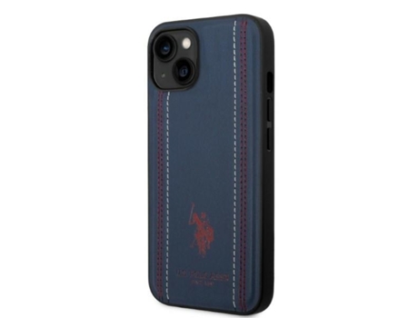 Capa Marinho para iPhone 14 USPOLO Pele Sintética Azul
