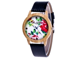 Relógio de Pulso Analógico de Quartzo com Pulseira de Pu Estilo Fashion (preto)