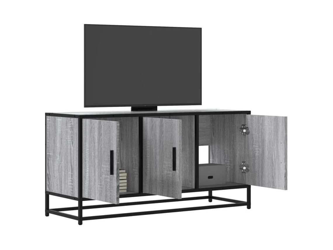 Vidaxl Móvel P/ Tv 100x35x50cm Derivados Madeira/metal Cinzento Sonoma