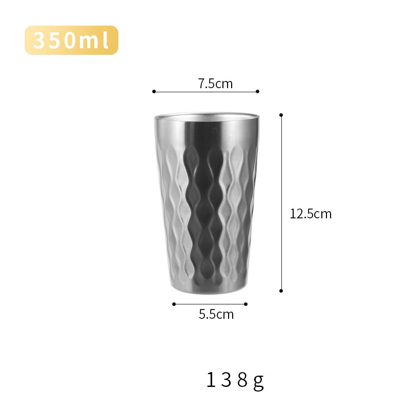 Caneca de Café com Parede Dupla e Isolamento Térmico , em Aço Inoxidável 304, Também Ideal para Cerveja. MDUG (acabamento Fosco, 350ml)