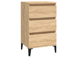 Bedside Cabinet, Bedside Cabinets Vidaxl Marrom Madeira Processada (n/a)
