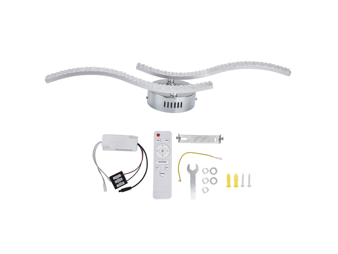 Luz de Teto Led Controle Remoto 3 Cores Dimmer Luminária Ondulada Sala Quarto Ac85 265v S/MARCA