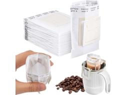 Sacos Para Filtro De Café, 50 Unidades Descartáveis, Dobráveis, Qualidade Alimentar, Com Alças Pendurar, Ideais A Maioria Das Xícaras, Branc