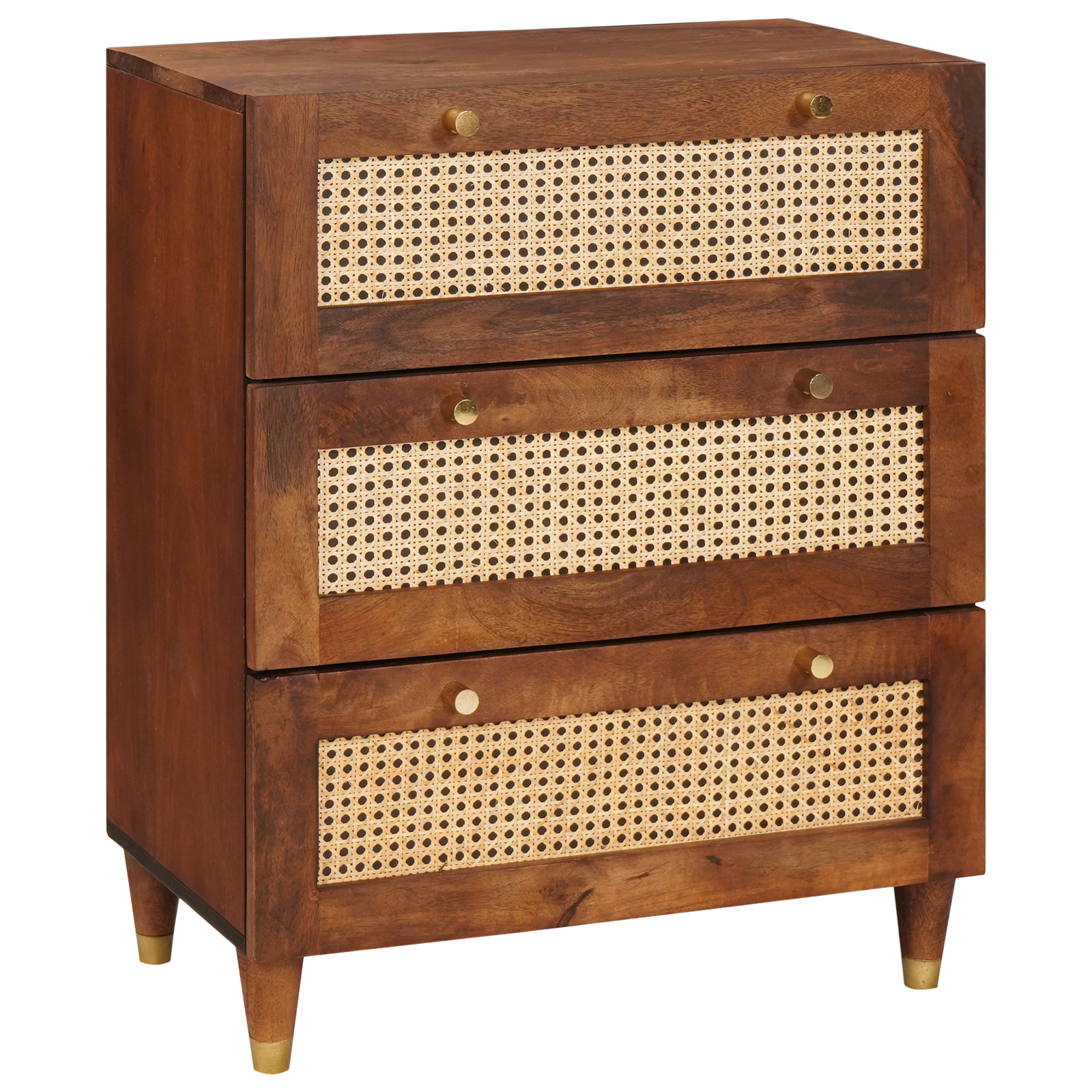 Conjunto 1 Buffet Moderno Vidaxl Castanho Madeira De Mangueira Maciça (60 X 33 X 75 Cm)
