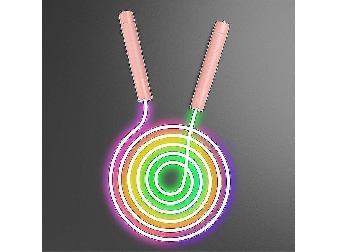 Rebe-cuerda Elástica Iluminada Ajustable De 2,8 M Con Luces Led Para Niños Y Adultos, Entrenamiento Fitness Y Ejercicio Diario Arcoíris