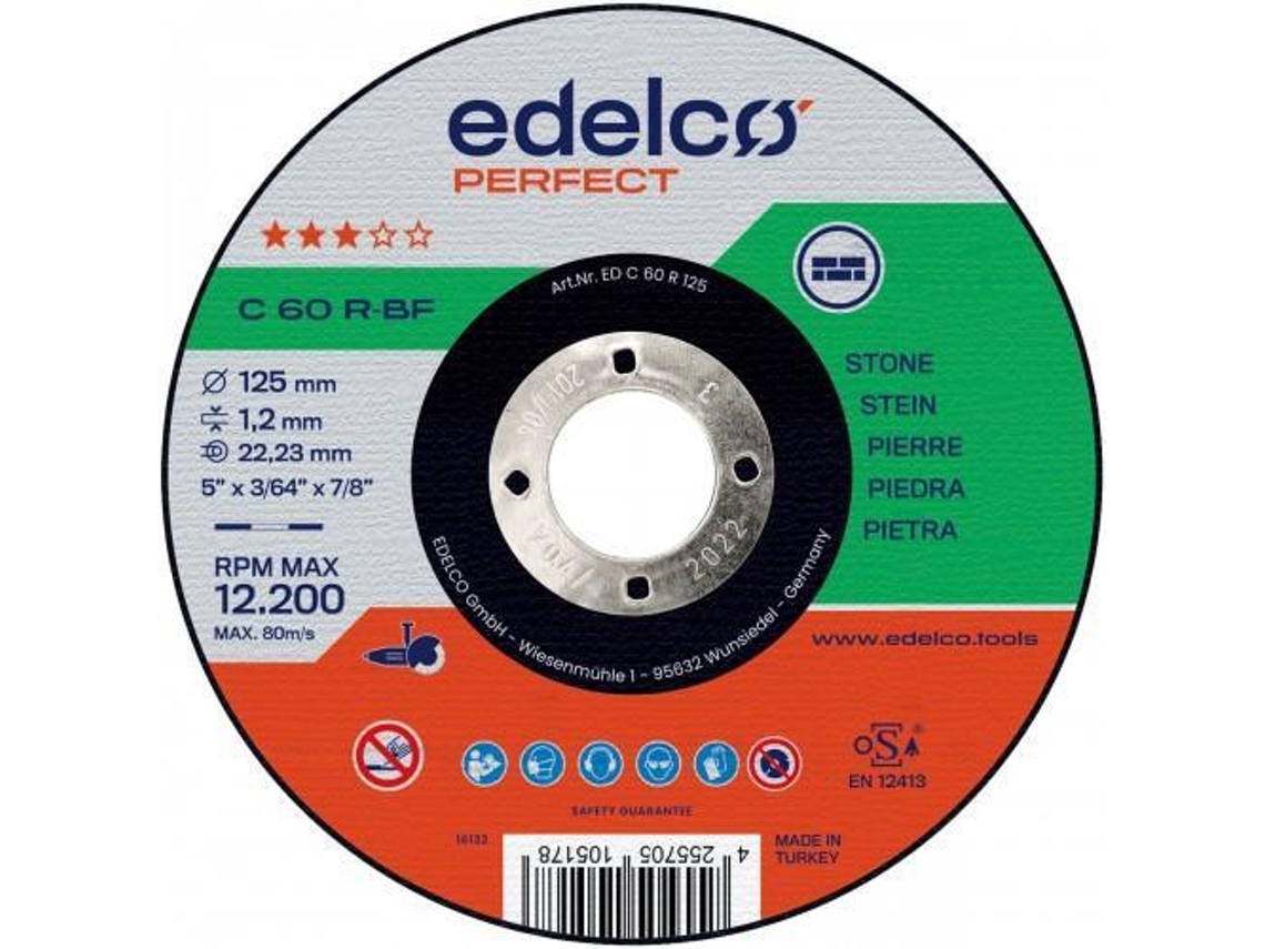 Disco de corte piedra c 60 r (115 mm) EDELCO-ABRASIVOS