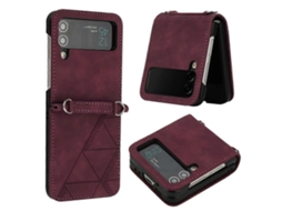 Capa De Couro Com Relevo 3d Para Samsung Galaxy Z Flip3 5g