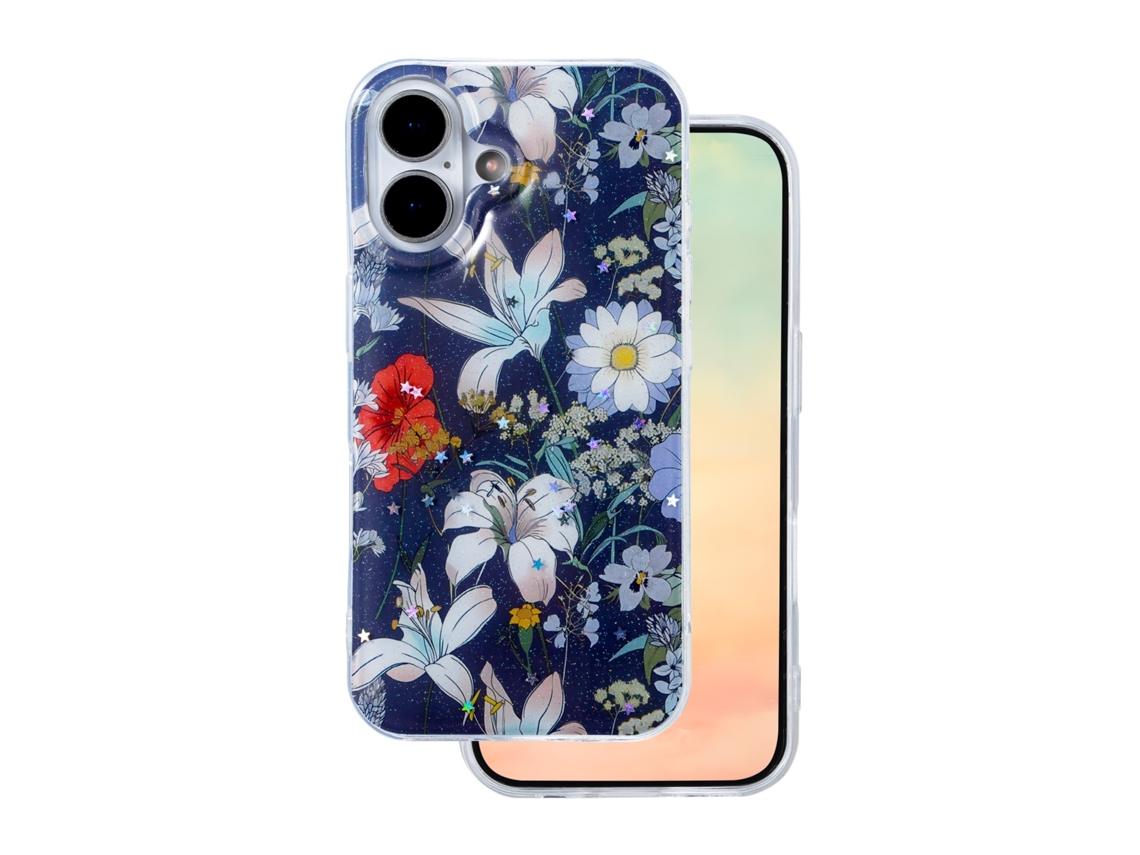 Capa Glow Glam Para Iphone 17 De 6,3 Azul