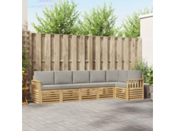 Vidaxl Conjunto De Sofás Para Exterior 6 Pcs Branco E Cinzento-claro