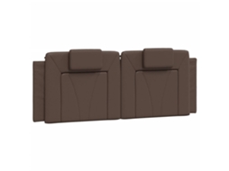 Almofada Cabeça Artificial Couro Viana Castanho MAISON EXCLUSIVE 140 cm