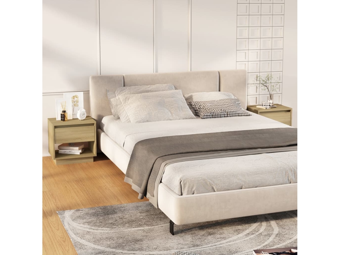 Vidaxl Mesas De Cabeceira 2 Pcs Derivados De Madeira Carvalho Sonoma