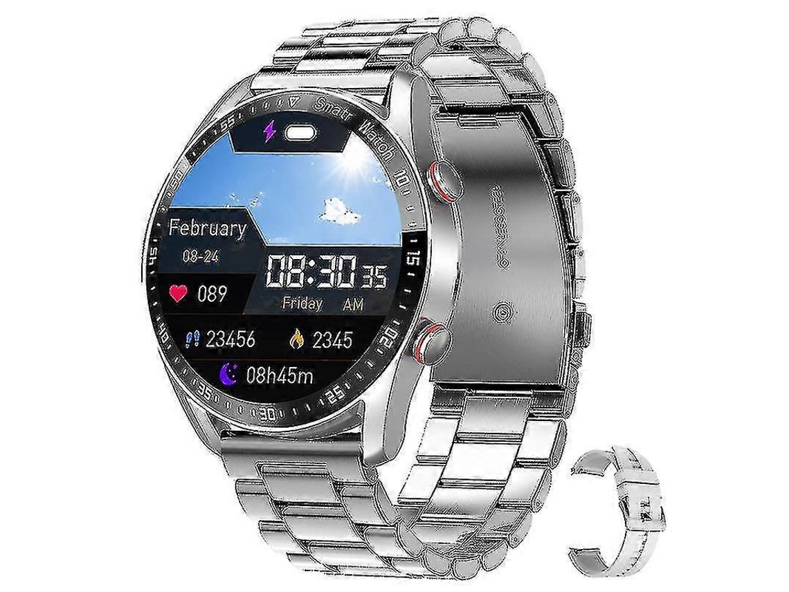 Relógio inteligente masculino à prova d'água esportivo Bluetooth com chamada e tocador de música pulseira de aço inoxidável ebike Ly (2023)