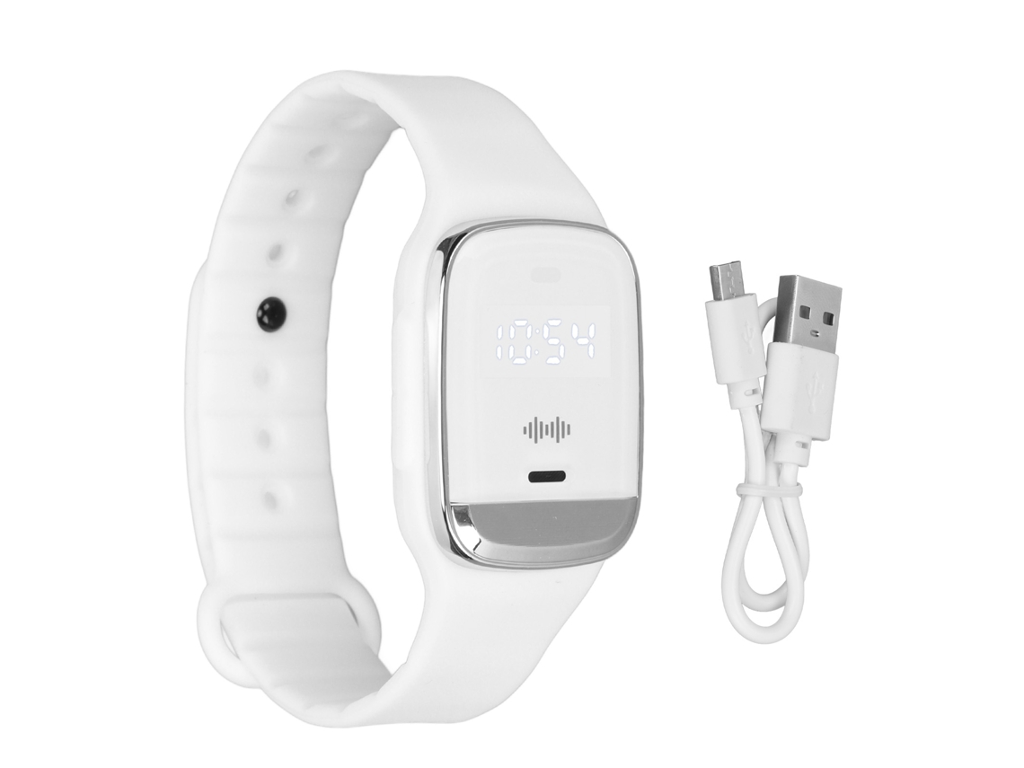 Pulseira Ultrassônica EOOCOO para repelente de mosquitos com hora e temperatura