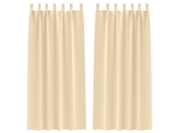 Maison Exclusive - Cortinas Blackout Com Argolas 2 Pcs Creme 260 X 140 Cm