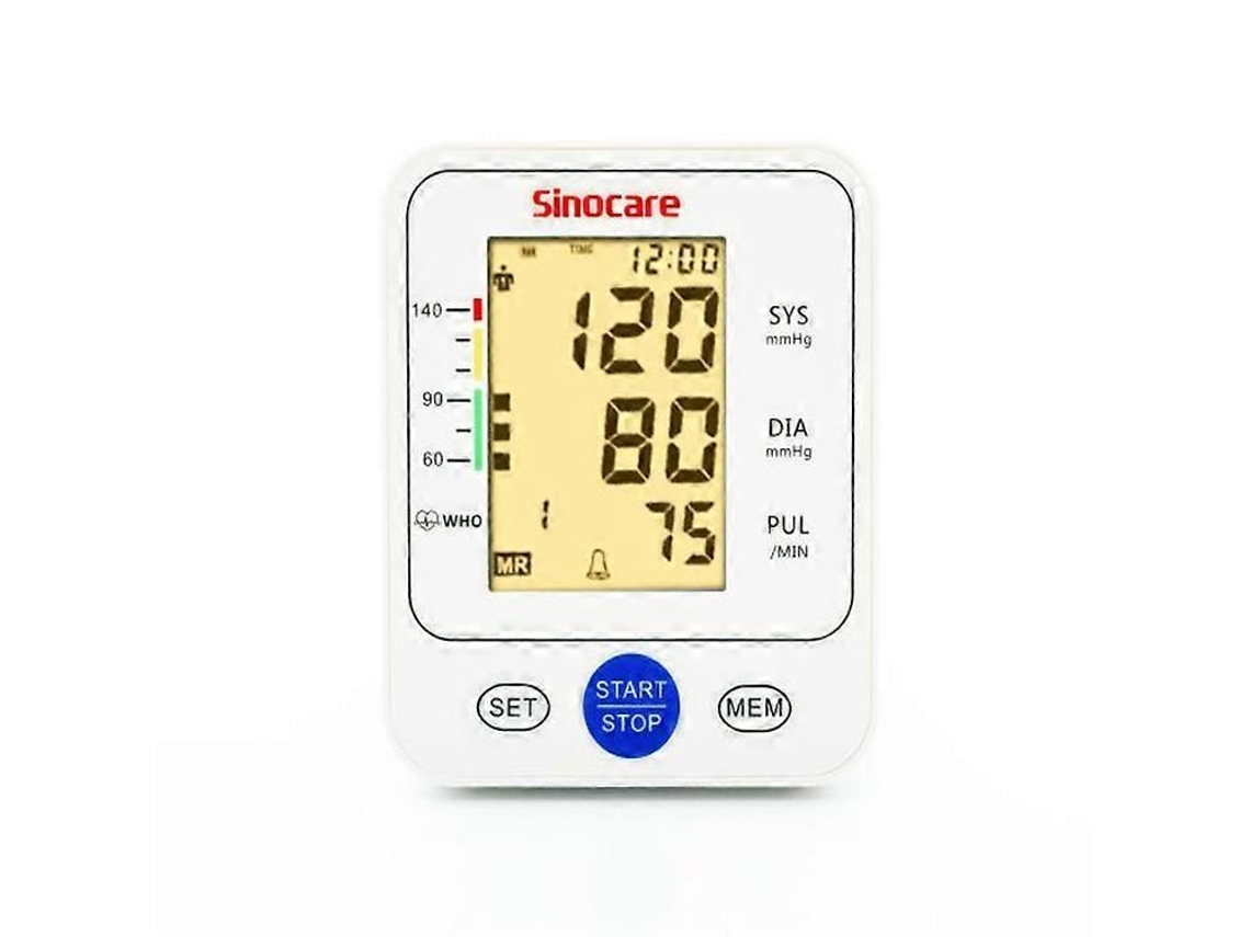 Monitor de Pressão Arterial Eletrônico Braço Sinocare Instrumento para Medição Alta Tela Grande An Úncio Voz GOKOCO