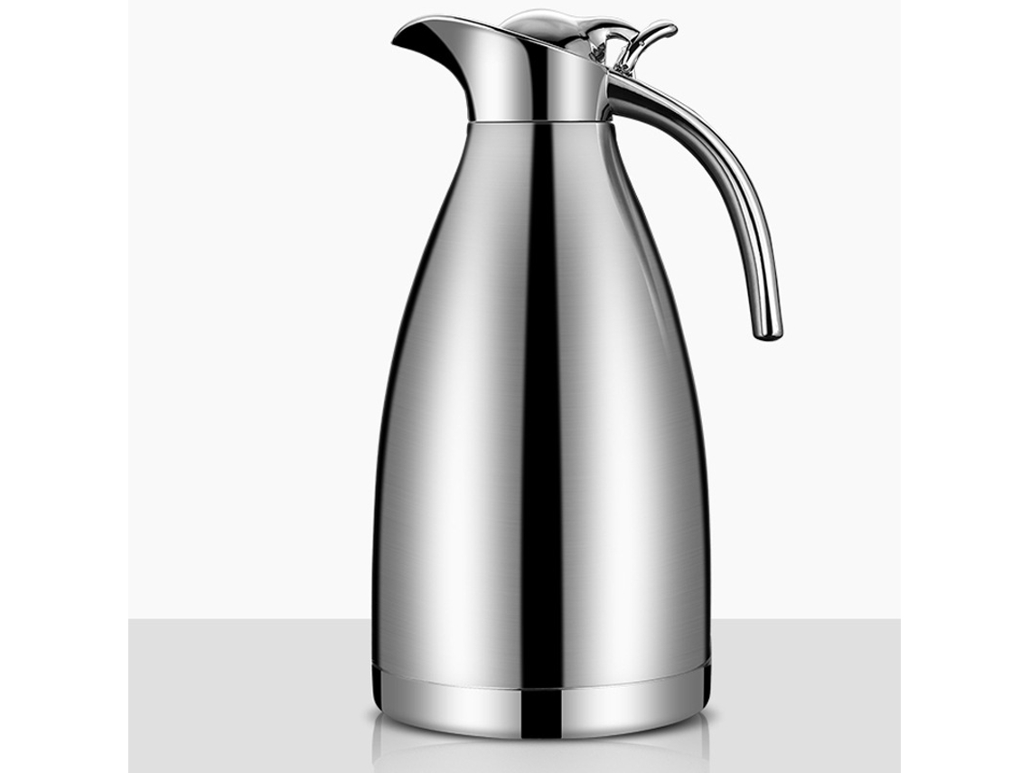 Garrafa Térmica Em Aço Inoxidável Com Isolamento De Parede Dupla E Isolamento A Vácuo, Para Preparar Café E Água Quente, Capacidade De 2 Litros.