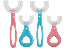 Escova de Dentes em Forma U para Crianças: Pritbon 4pcs Limpeza Completa 360 ​​graus, Coração/forma Oval Crianças 0 a 12 GOKOCO