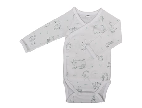 Conjunto de Bodys Manga Comprida para Bebé BLANC AVENUE BÉBÉ 6 meses (Algodão - Verde)