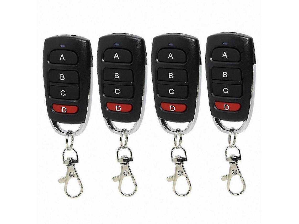 Pacote Com 4 Controles Remotos Universais Para Portas De Garagem, 433mhz, Controle Remoto Clone Para Portões E Garagens, Transmissor Portátil.
