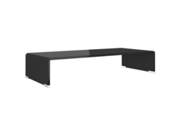 Tv Stand, Tv Stands Vidaxl Preto Vidro (70 X 30 X 13 Cm)