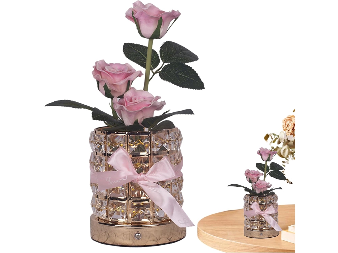 Luminária Rosa De 3 Cores Com Regulador Intensidade Romântica.