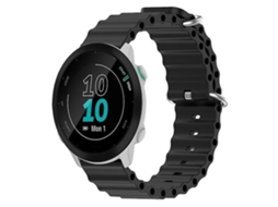 Lurelia Garmin Forerunner 55 Pulseira De Silicone Estilo Oceano 20 Mm, Preta, Acabamento Moderno