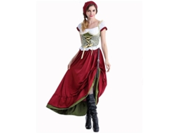 2026-traje De Camarera De Cerveza Alemana Dirndl Para Oktoberfest Halloween Cosplay Vestido Largo Mujer M Chica De Oktoberfest