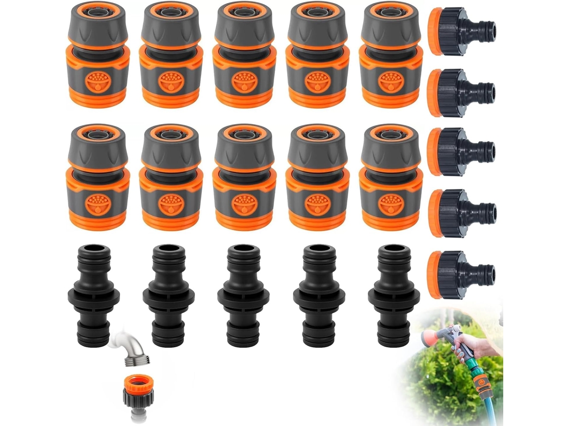 Conector Para Mangueira De Jardim, 20 Peças, Com Rápido 1/2", Duplo,