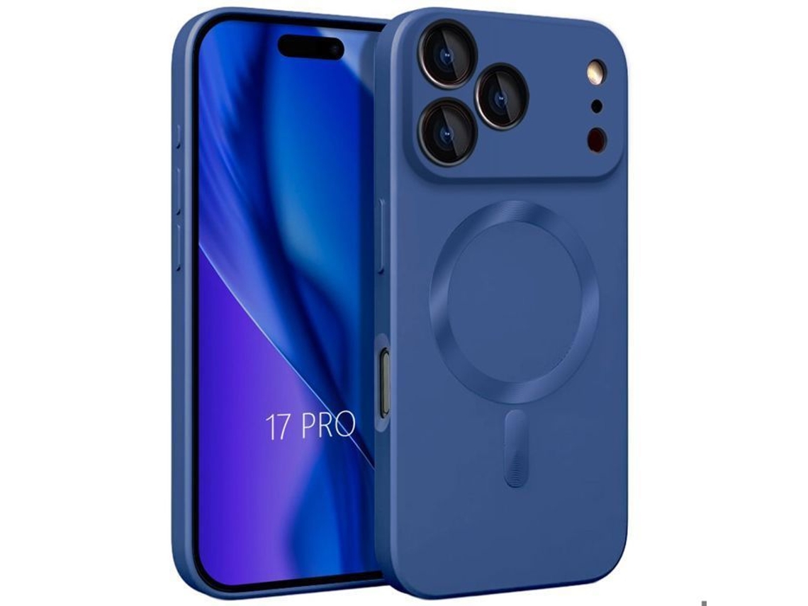 Capa Para Celular - E.f.connection - Para Iphone 17 Pro - Círculo Magnético Fino De Silicone Azul Marinho