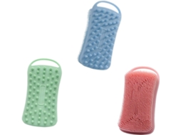 Lurelia Pack De 3 Escovas De Banho Para Bebé, Silicone Macio, Dupla Face E Portátil