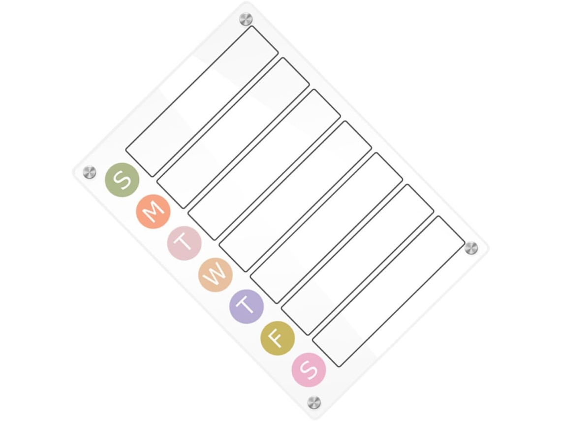 Agenda Magnétique Tableau Blanc Effaçable À Sec Portátil Em Acrílico Para Planificação Hebdomadaire Frigo