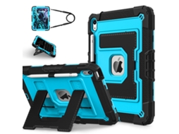 Capa Para Tablet Lurelia, Compatível Com Ipad 10ª/11ª Geração A16, Preto E Azul, Silicone, Função Sono, Proteção Antiquedas