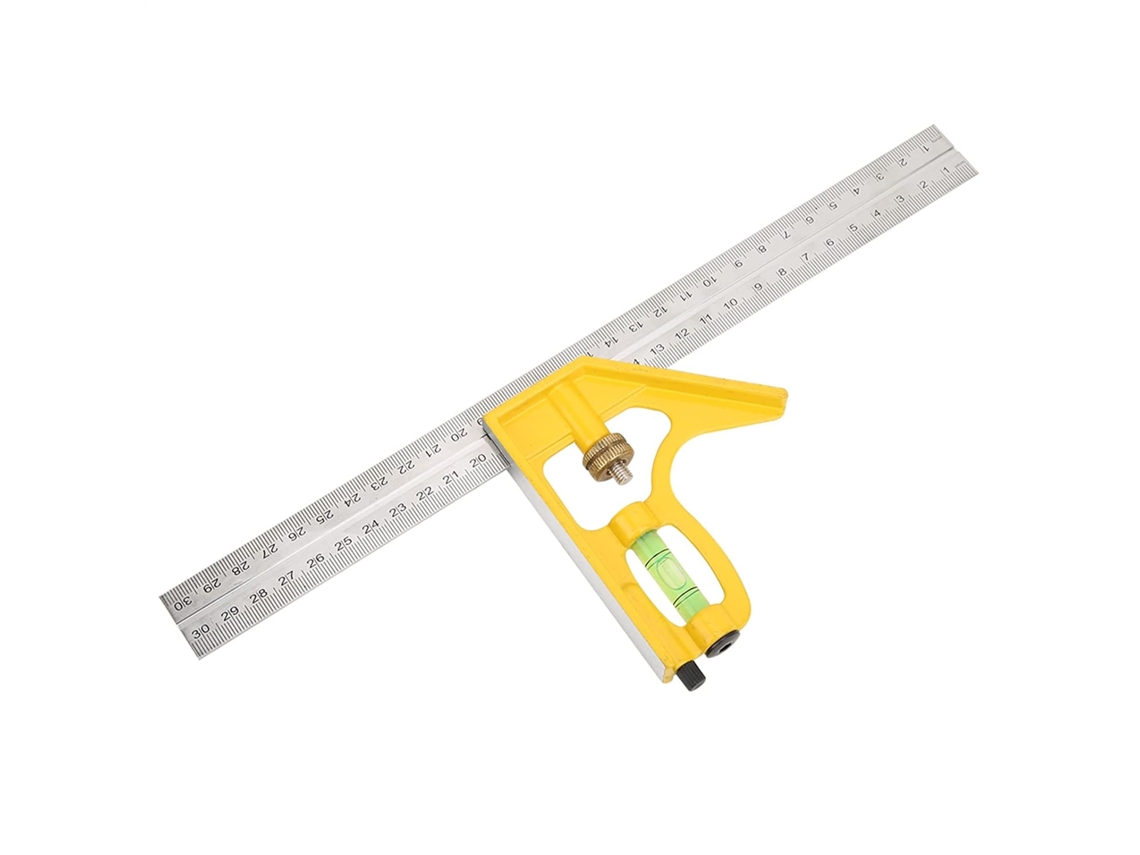 Esquadro Combinado Ajustável Alomejor 300mm, Régua De Marcação Durável
