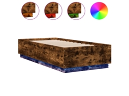 Estrutura Cama com Luzes Led Derivados Madeira Carvalho Fumado MAISON EXCLUSIVE