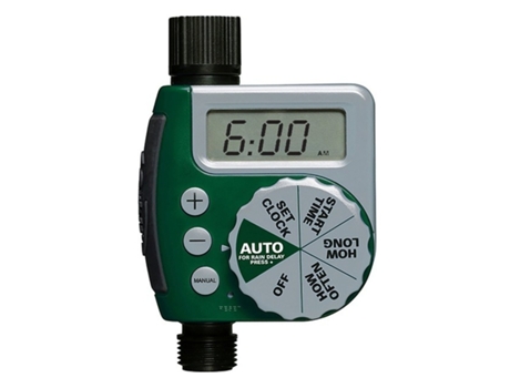 Temporizador digital de jardin Orbit Buddy Programador de grifo digital. Tiempo de riego 1 a 240 minutos con posibilidad de programar cada 6h, 12h o