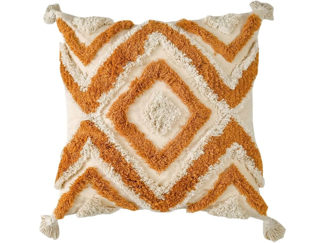 Capa de Almofada Estilo Boho, 40x40 Cm, Confeccionada em Tecido Algodão com Acabamento Impecável e CHABERLU