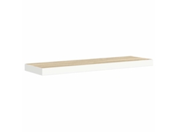 Prateleira Parede Suspensa 90x23,5x3,8cm Mdf Carvalho e Branco MAISON EXCLUSIVE
