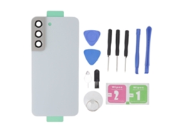 Aetheria tampa de Vidro Traseiro com Lente de Câmera Pré instalada e Kit de Reparo para Samsung Galaxy S22 S901u S901f Branco