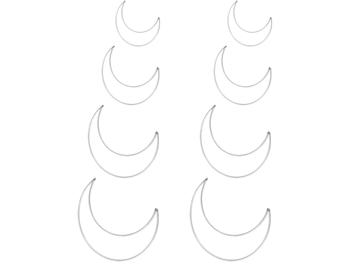 Conjunto De 8 Anéis De Macramê Em Ferro - Design Lua - 4 Tamanhos - Duráveis E Fáceis De Manusear - Perfeitos