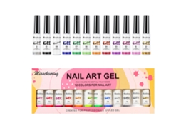 Kit De Esmalte De Unha Em Gel Para Arte De Unhas Com 12 Cores Pincel Integrado Para Desenhos Diy Manicure